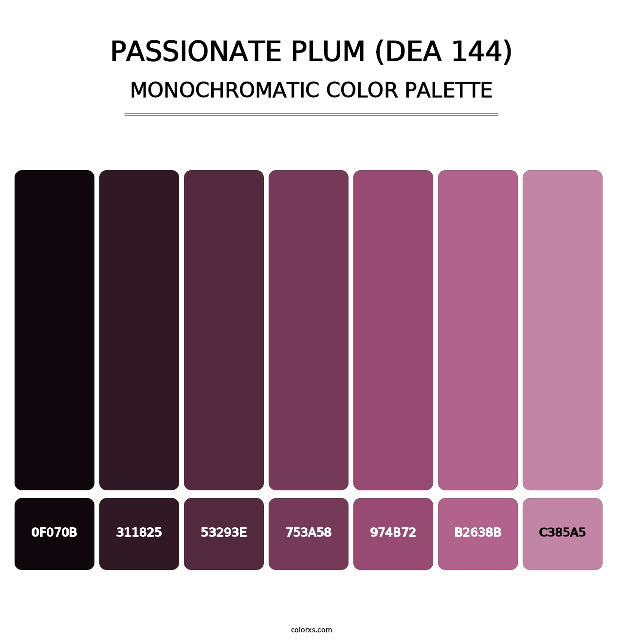 Passionate Plum (DEA 144) - Monochromatic Color Palette