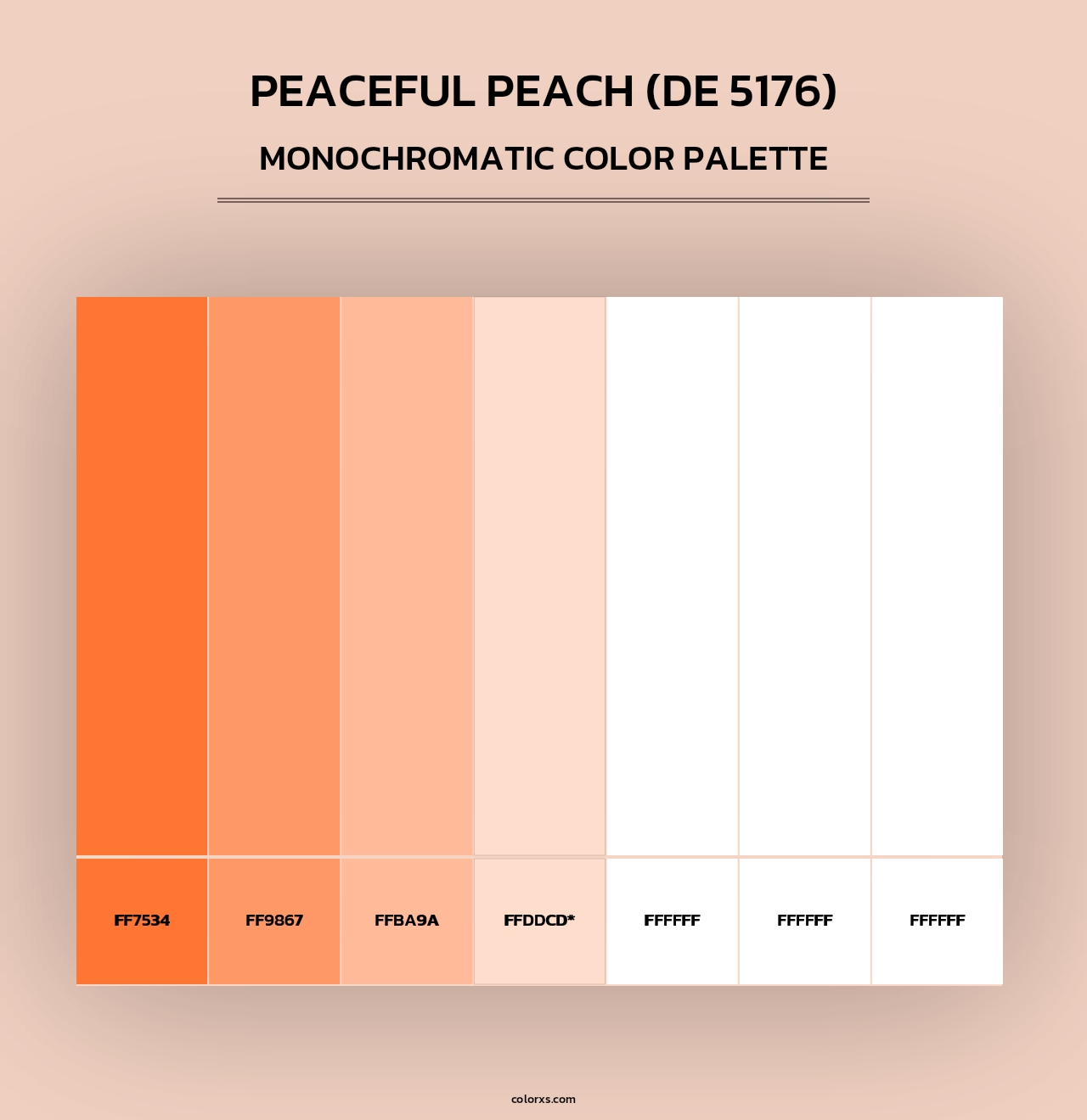Peaceful Peach (DE 5176) - Monochromatic Color Palette
