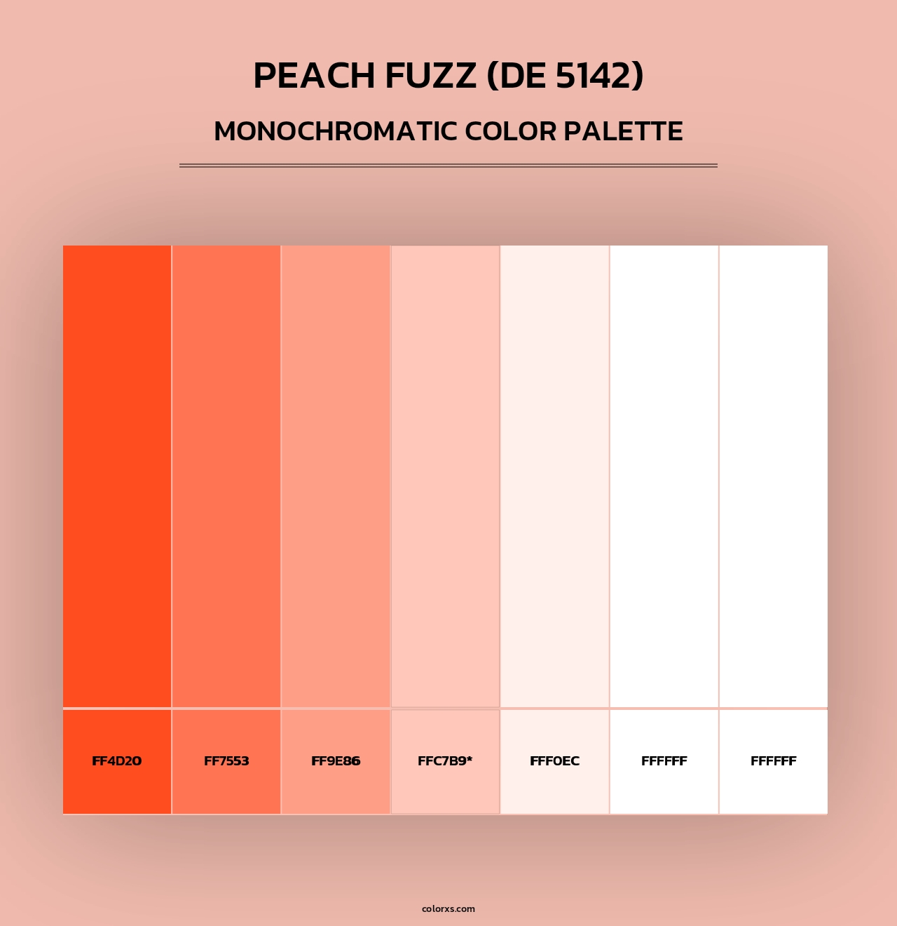 Peach Fuzz (DE 5142) - Monochromatic Color Palette