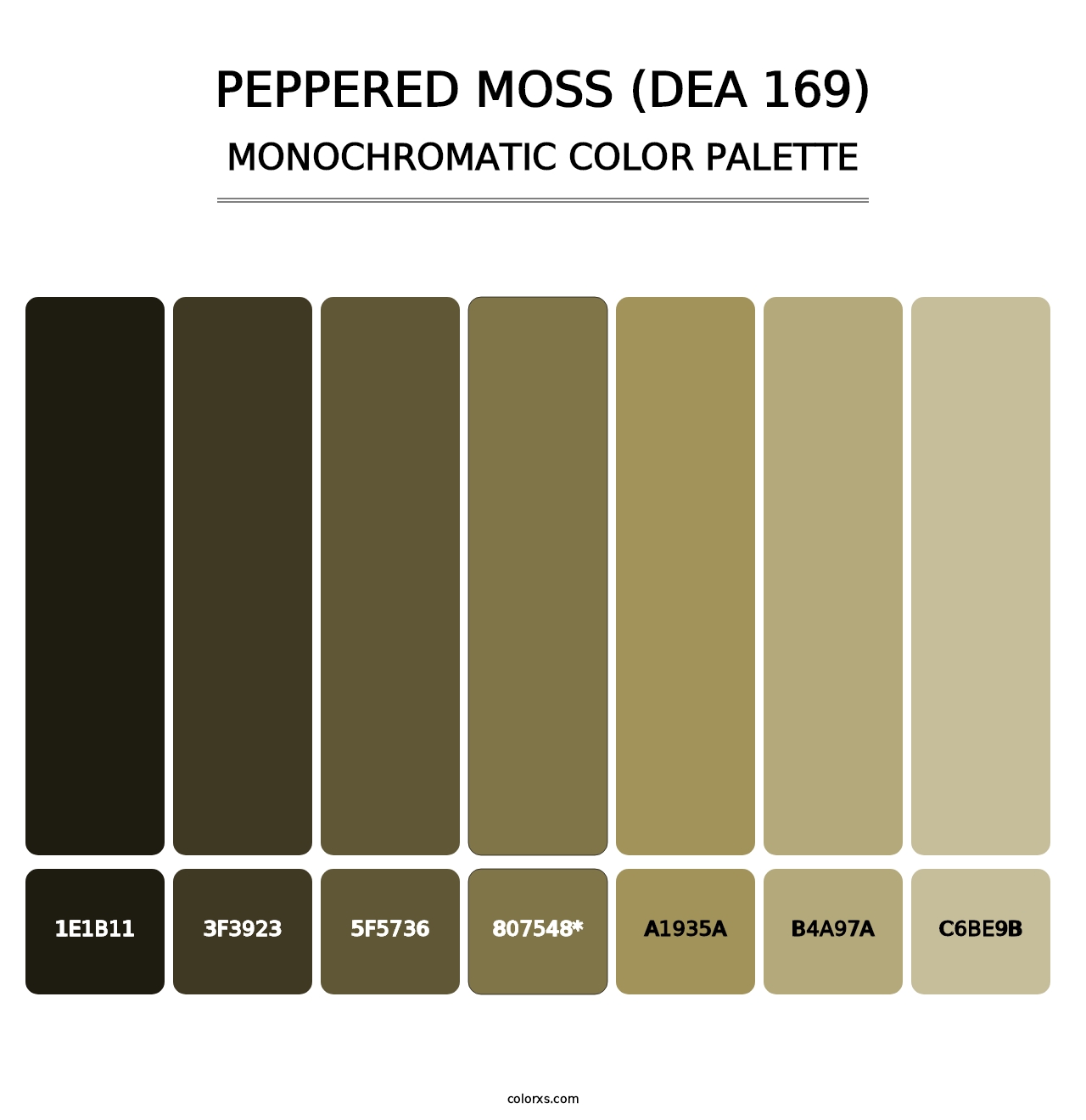 Peppered Moss (DEA 169) - Monochromatic Color Palette