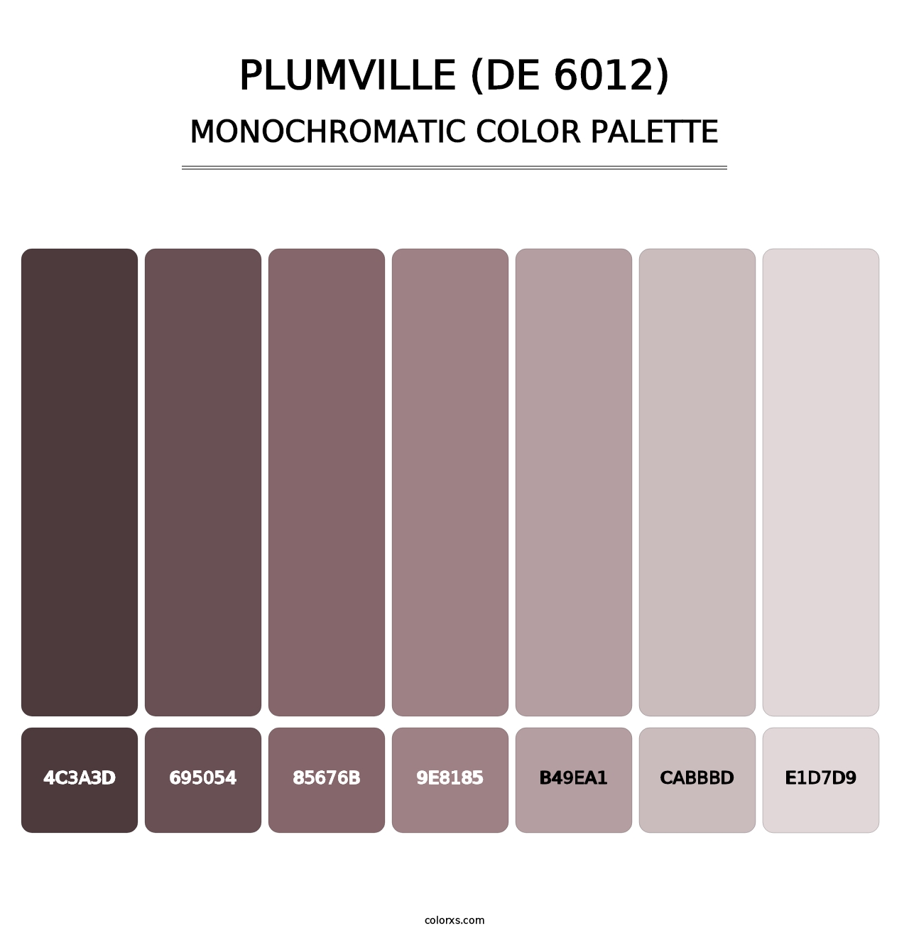 Plumville (DE 6012) - Monochromatic Color Palette