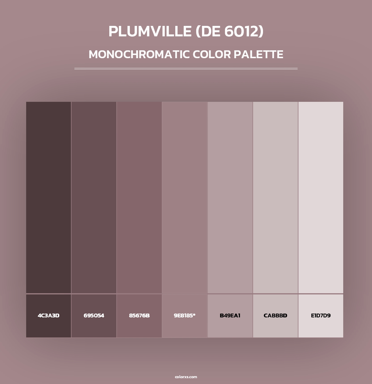 Plumville (DE 6012) - Monochromatic Color Palette