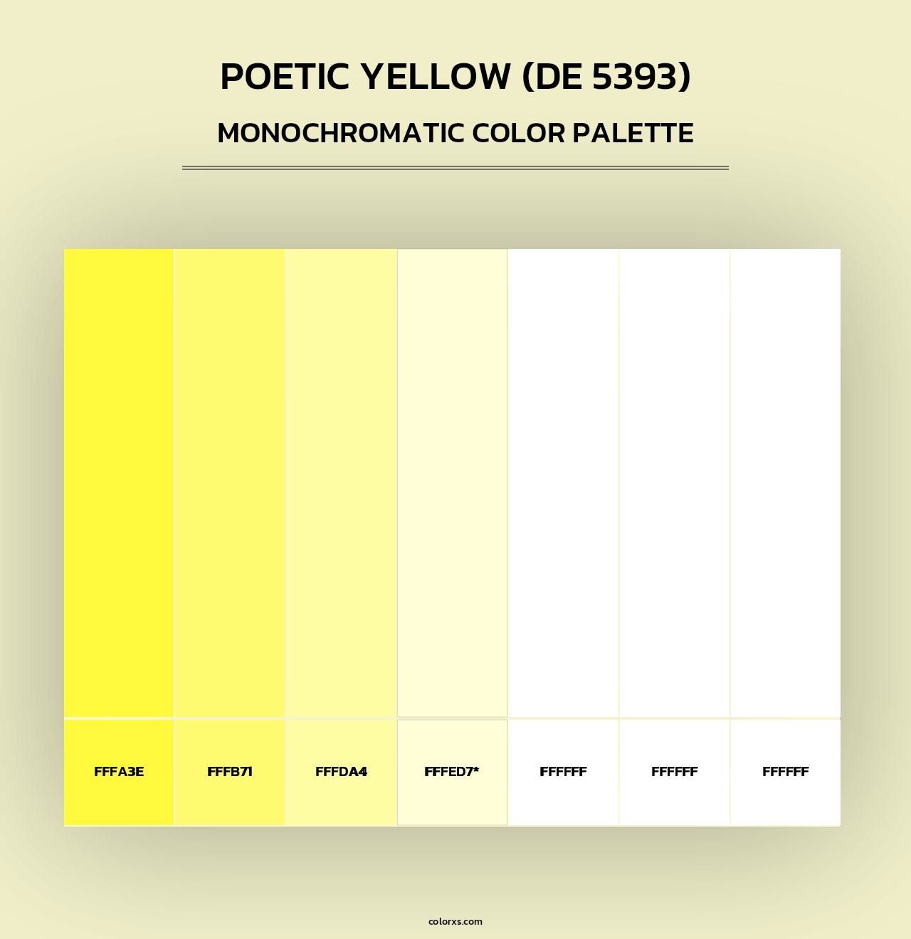 Poetic Yellow (DE 5393) - Monochromatic Color Palette