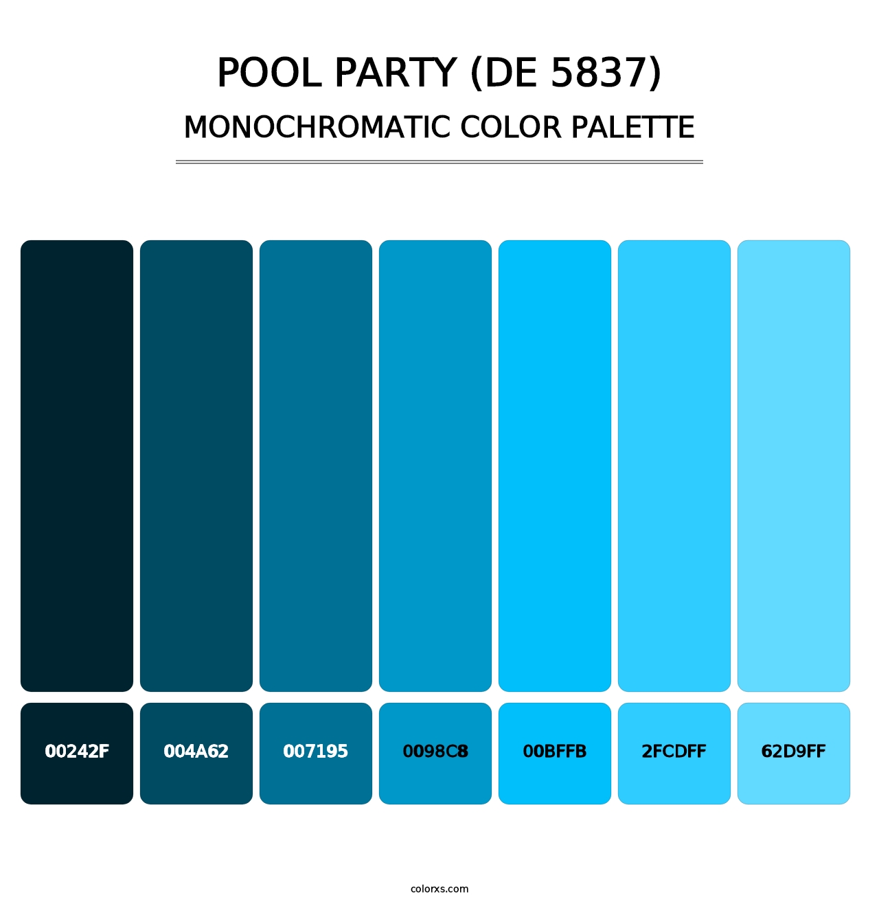 Pool Party (DE 5837) - Monochromatic Color Palette
