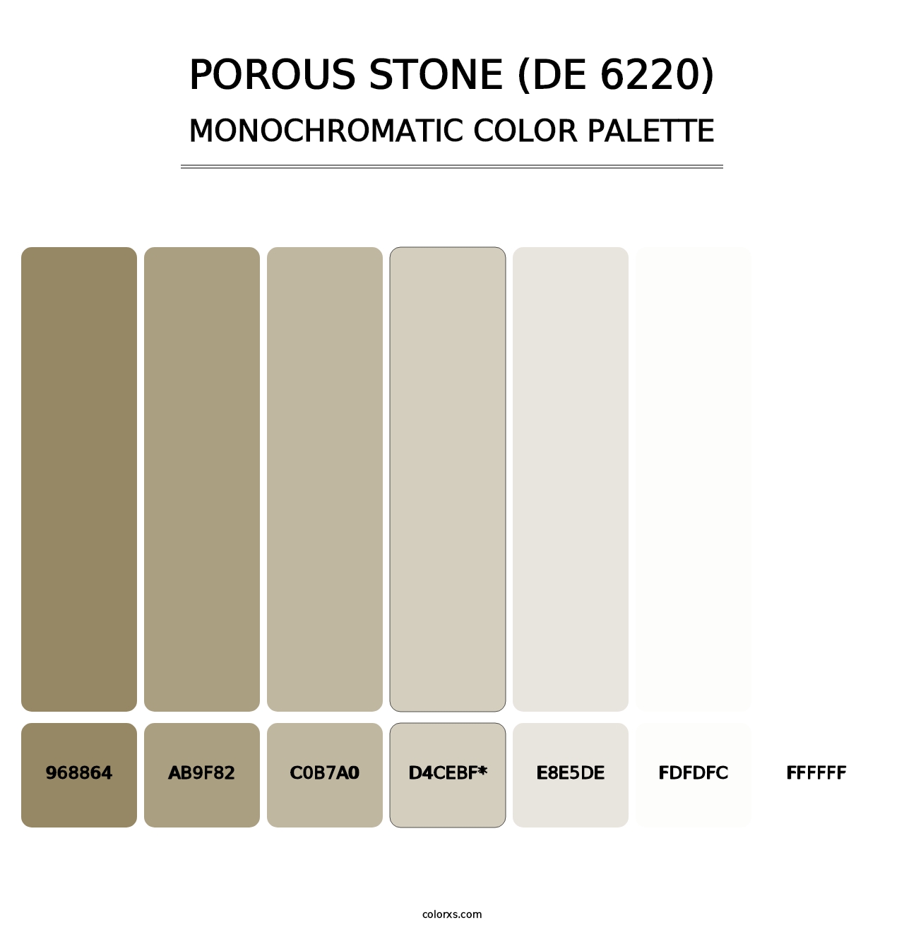 Porous Stone (DE 6220) - Monochromatic Color Palette