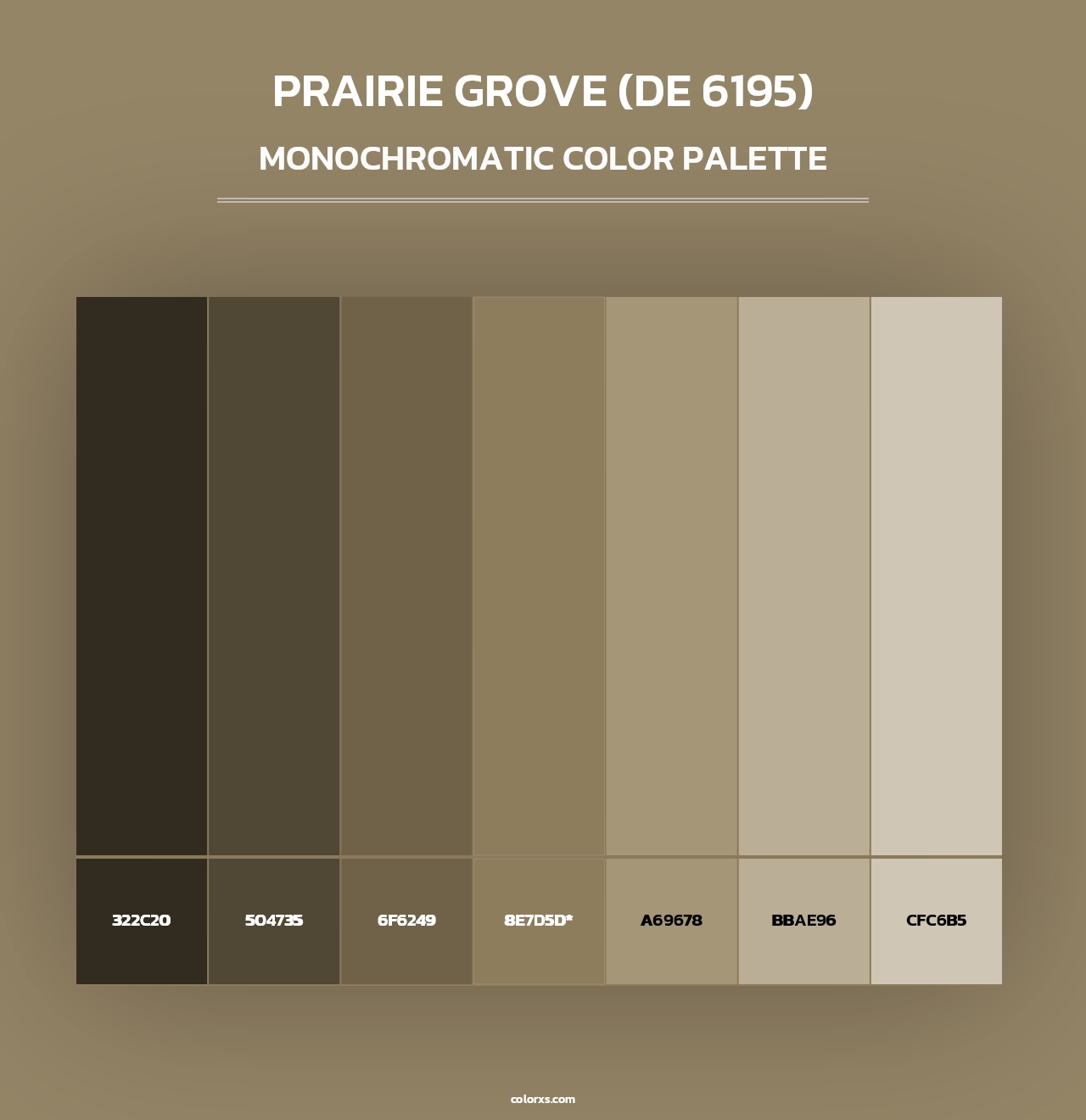 Prairie Grove (DE 6195) - Monochromatic Color Palette