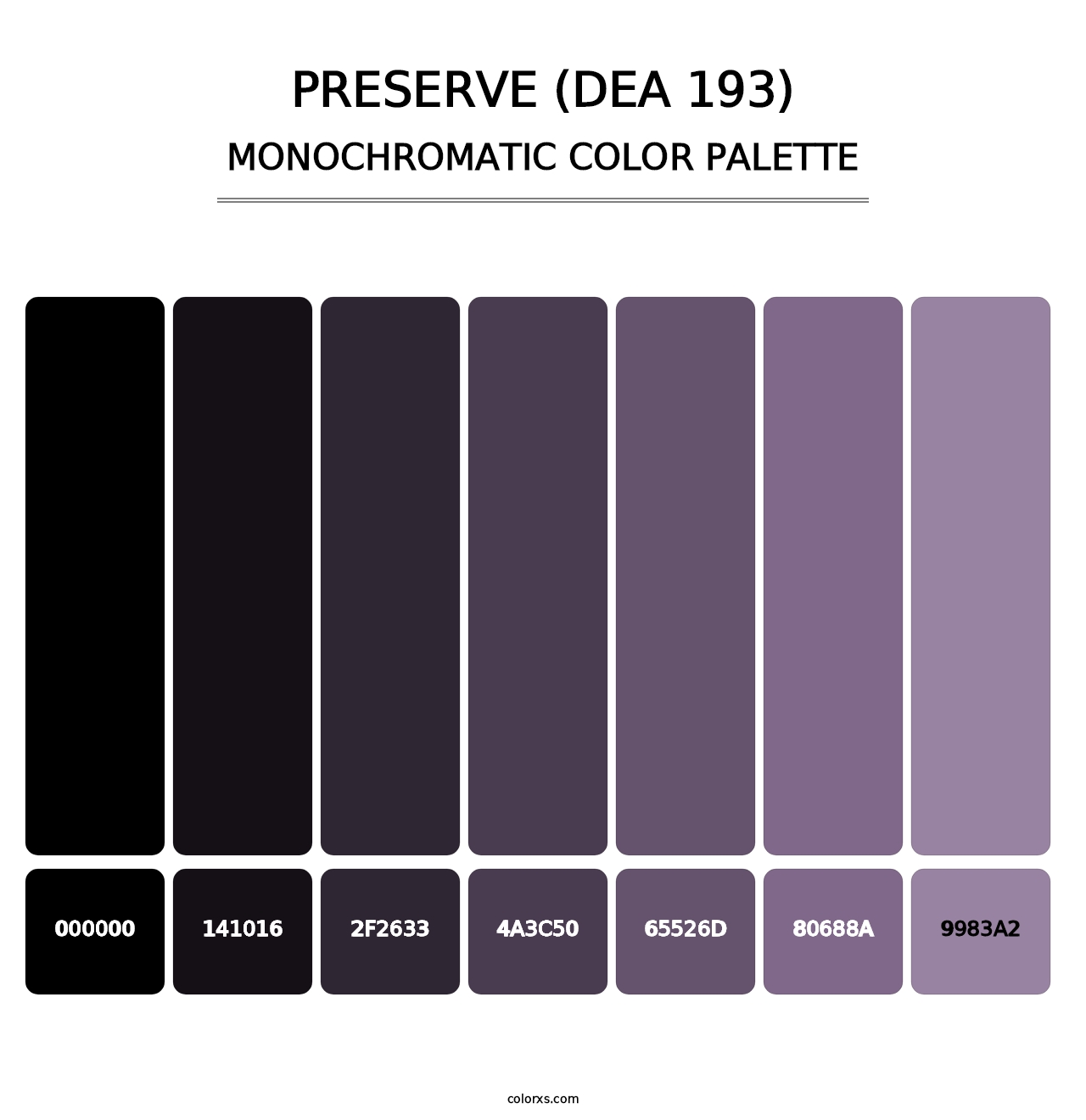Preserve (DEA 193) - Monochromatic Color Palette