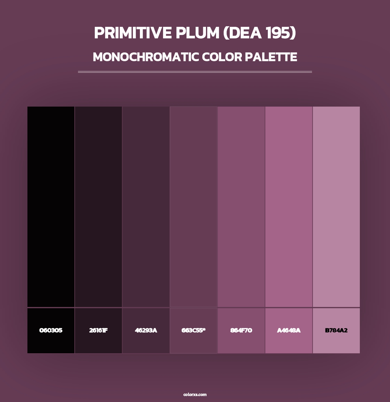 Primitive Plum (DEA 195) - Monochromatic Color Palette