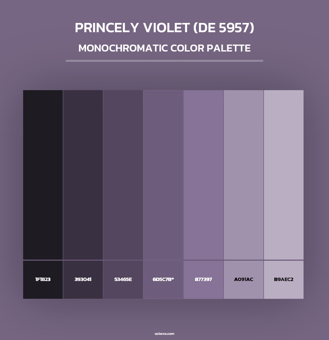 Princely Violet (DE 5957) - Monochromatic Color Palette