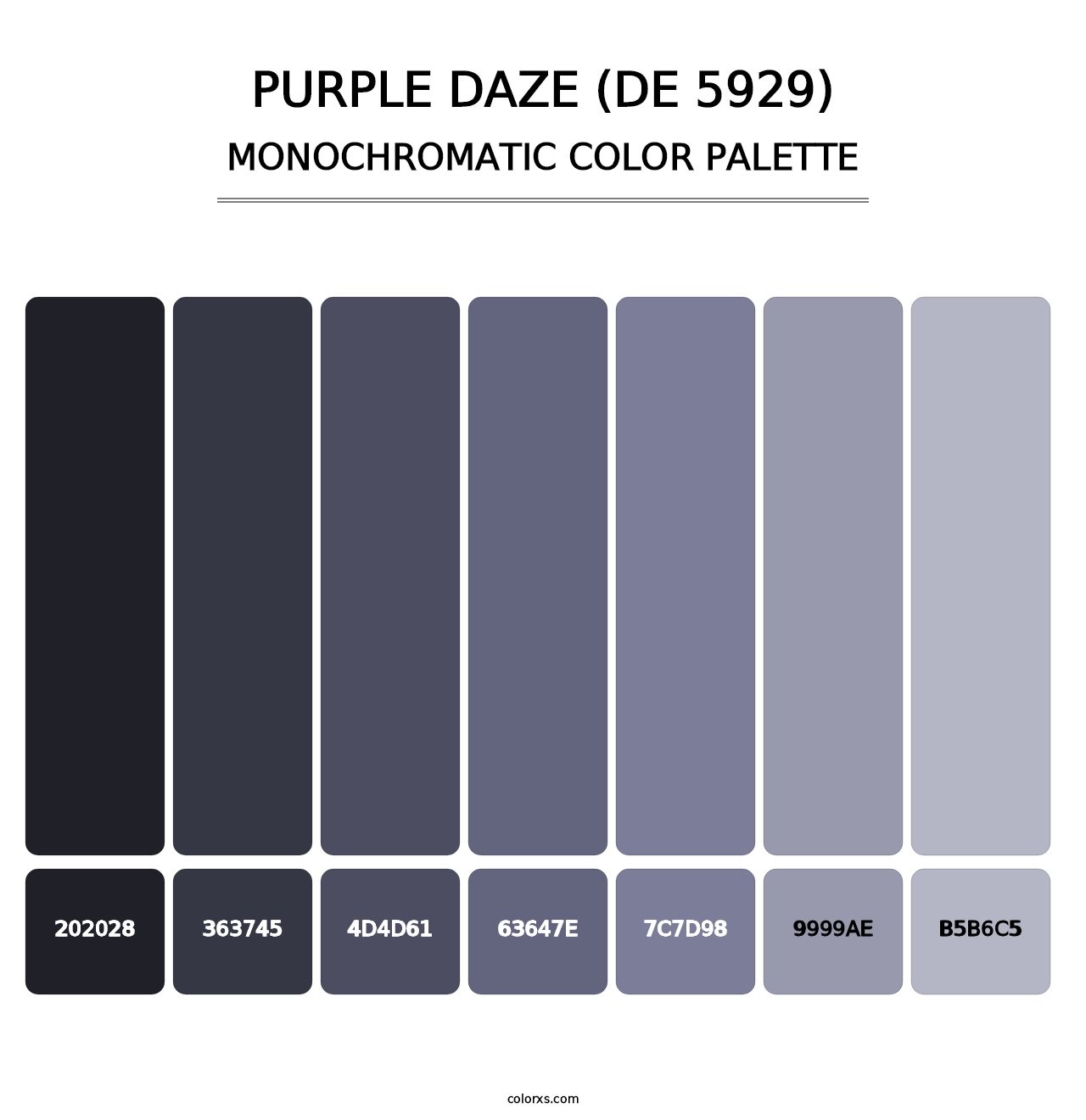 Purple Daze (DE 5929) - Monochromatic Color Palette