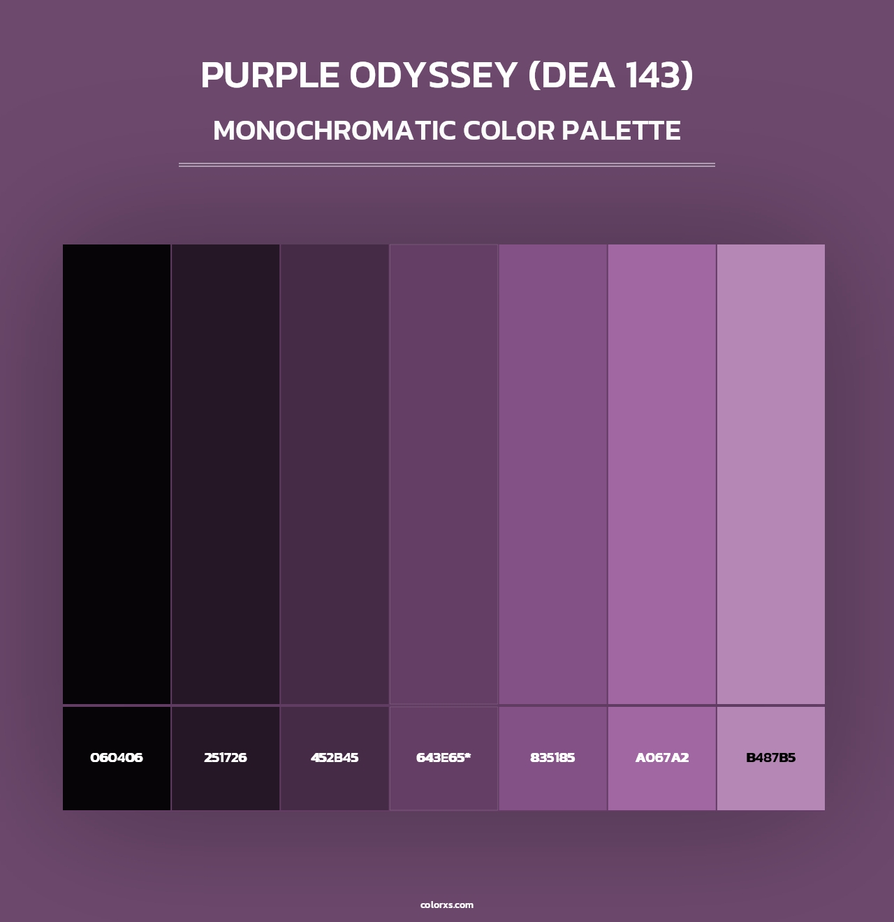 Purple Odyssey (DEA 143) - Monochromatic Color Palette