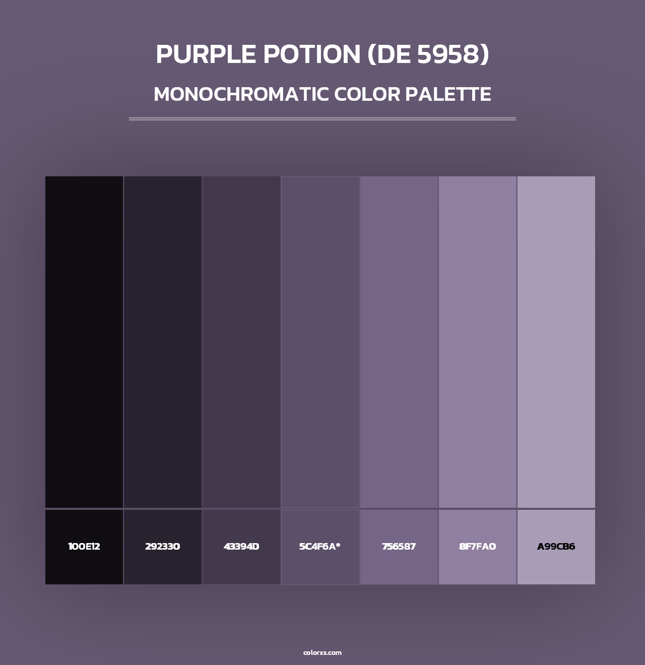 Purple Potion (DE 5958) - Monochromatic Color Palette