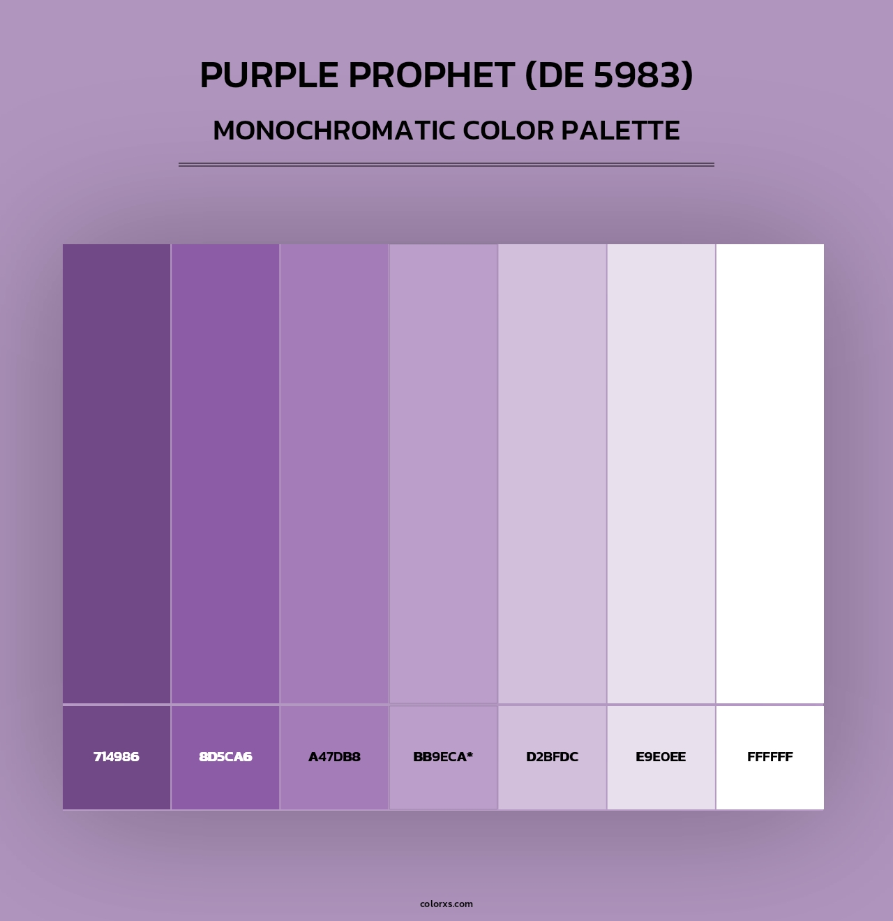 Purple Prophet (DE 5983) - Monochromatic Color Palette