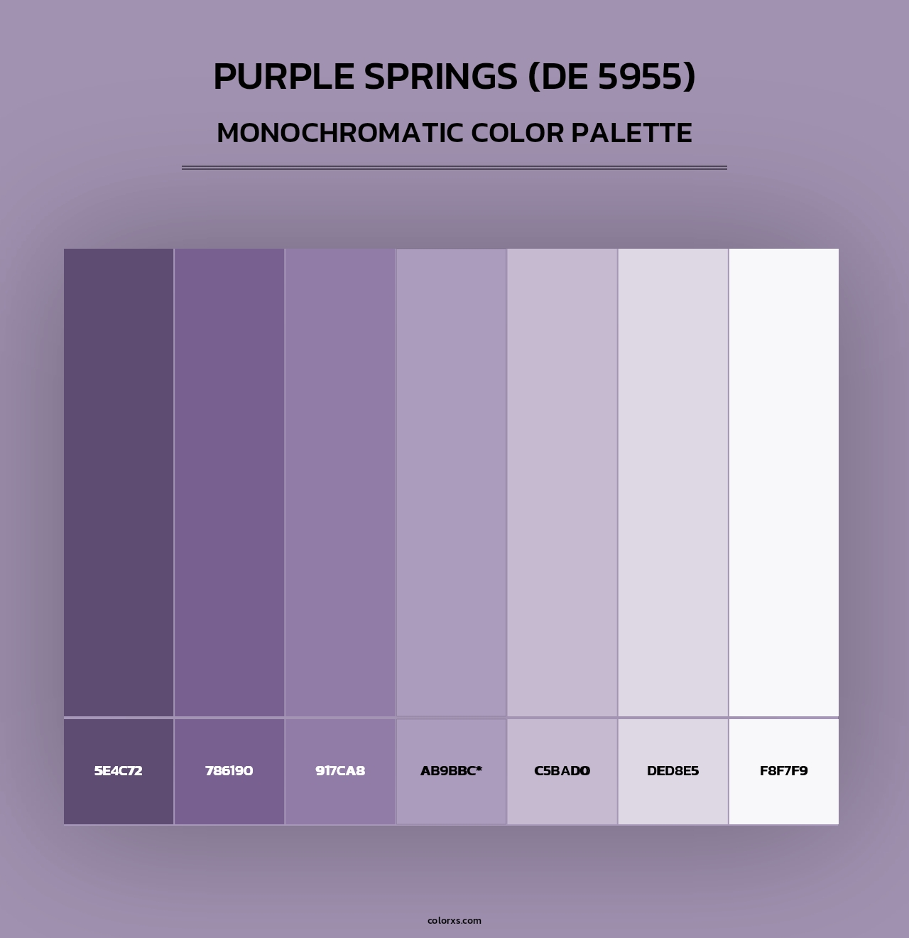 Purple Springs (DE 5955) - Monochromatic Color Palette