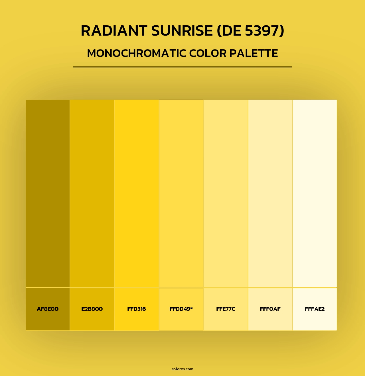 Radiant Sunrise (DE 5397) - Monochromatic Color Palette