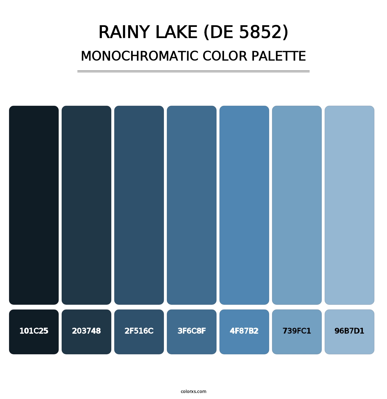 Rainy Lake (DE 5852) - Monochromatic Color Palette