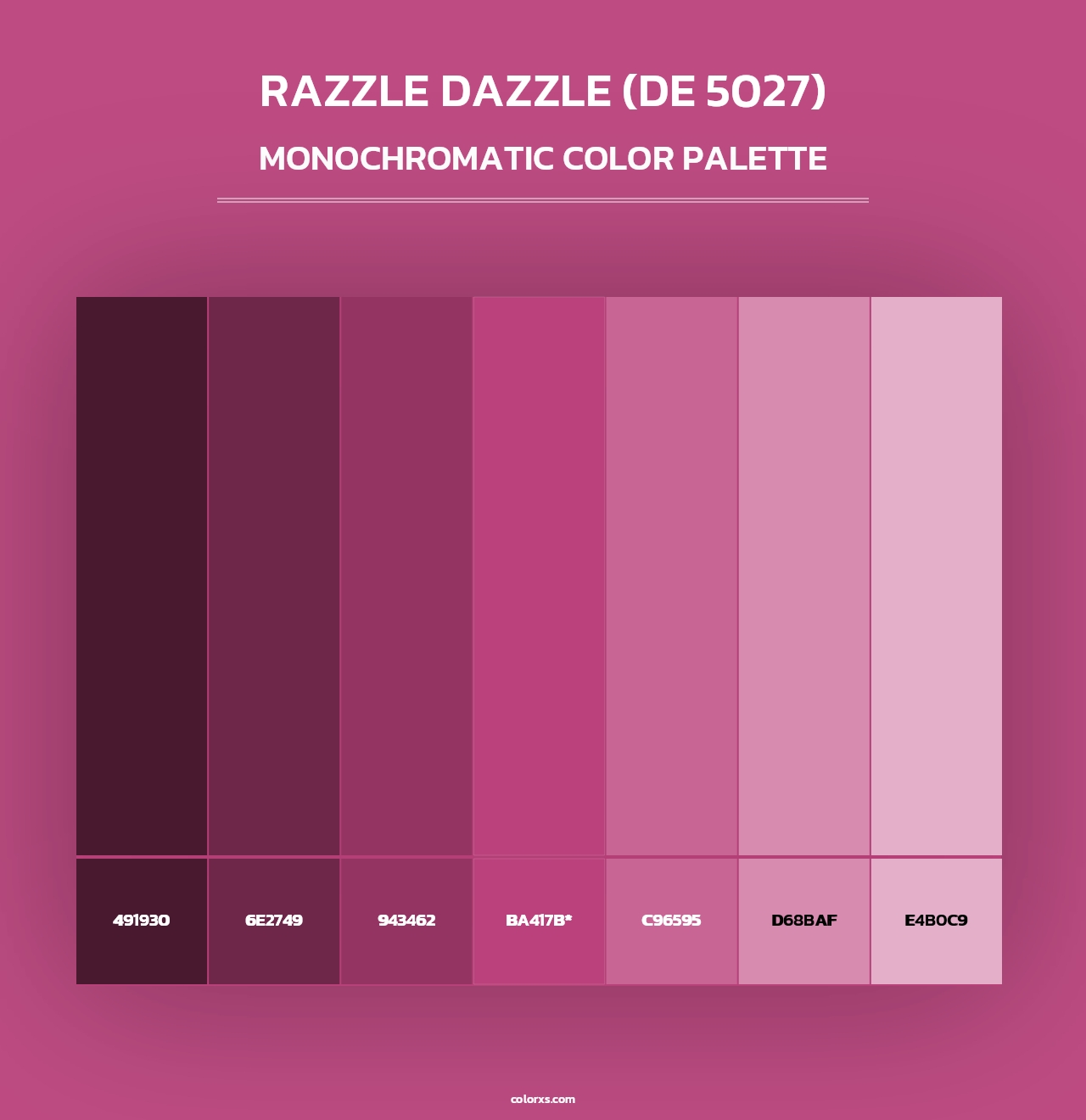 Razzle Dazzle (DE 5027) - Monochromatic Color Palette