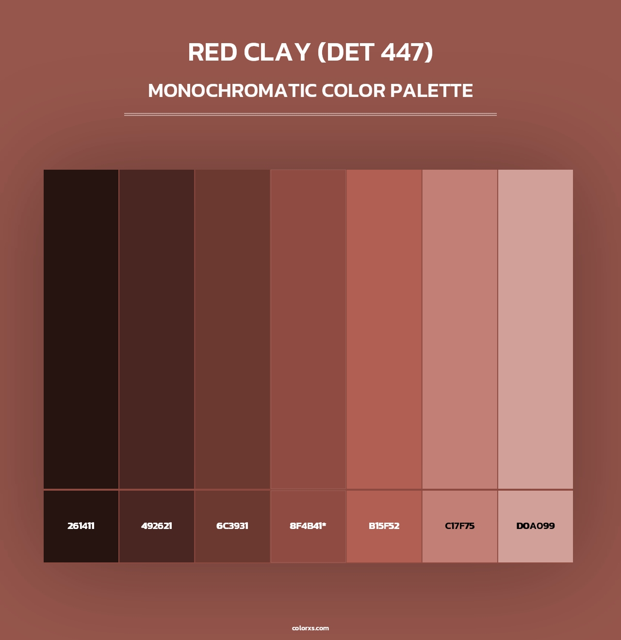 Red Clay (DET 447) - Monochromatic Color Palette