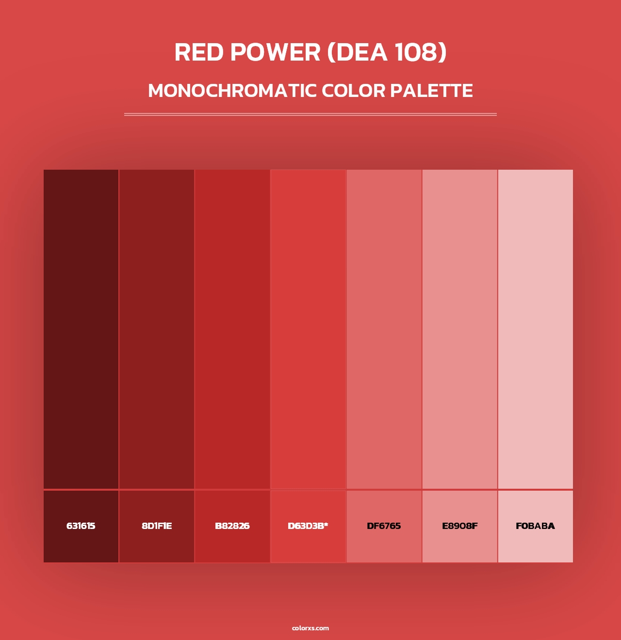 Red Power (DEA 108) - Monochromatic Color Palette