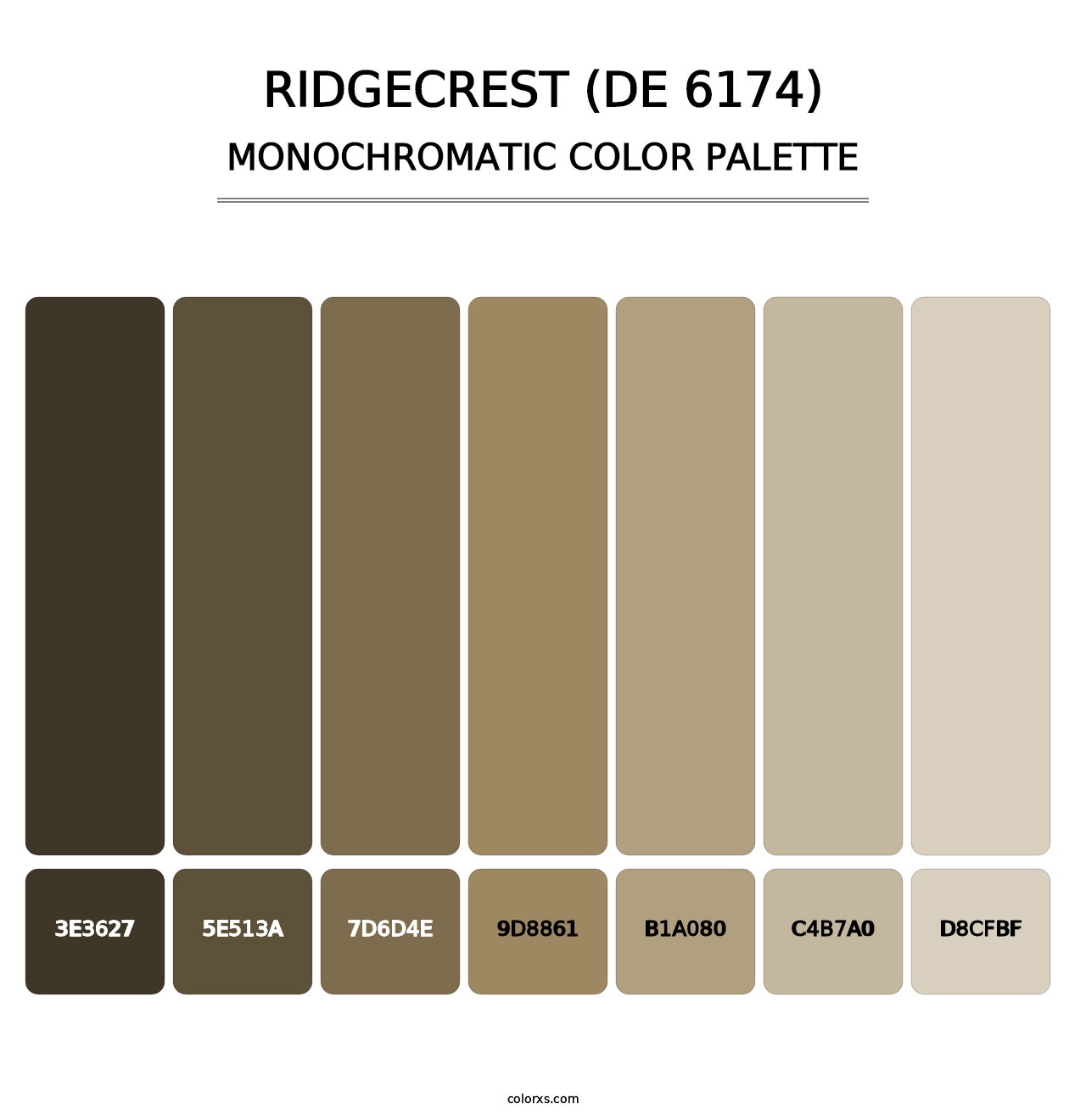 Ridgecrest (DE 6174) - Monochromatic Color Palette