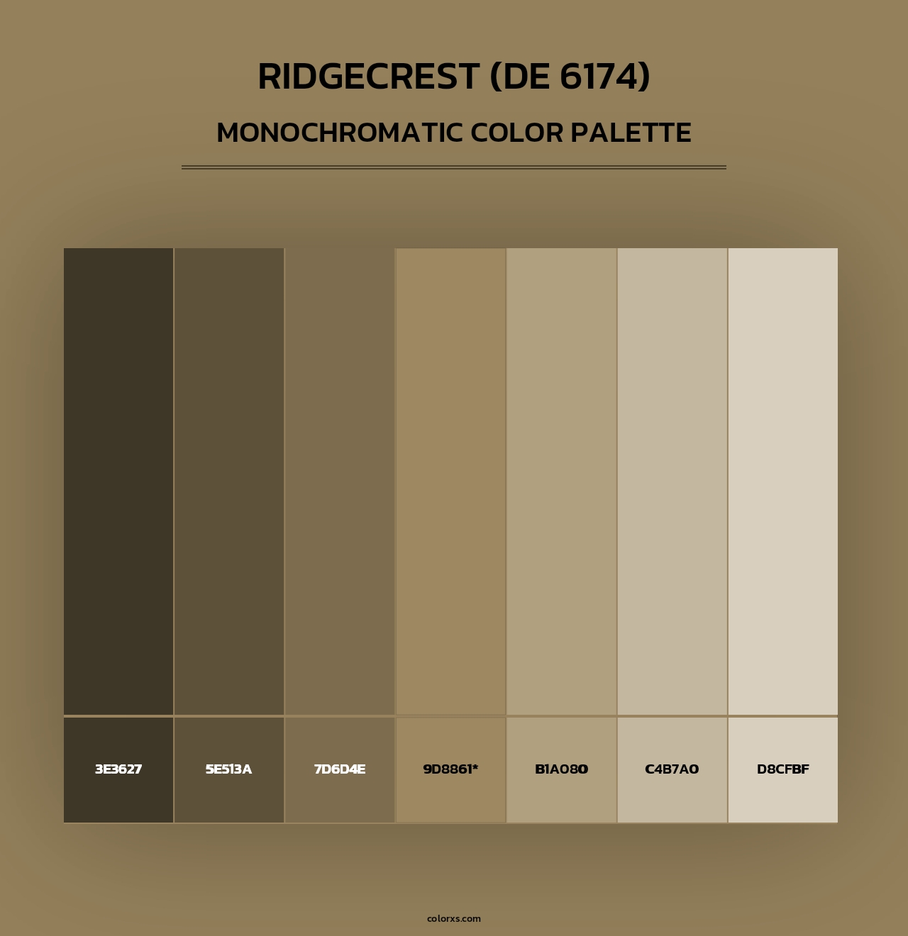 Ridgecrest (DE 6174) - Monochromatic Color Palette