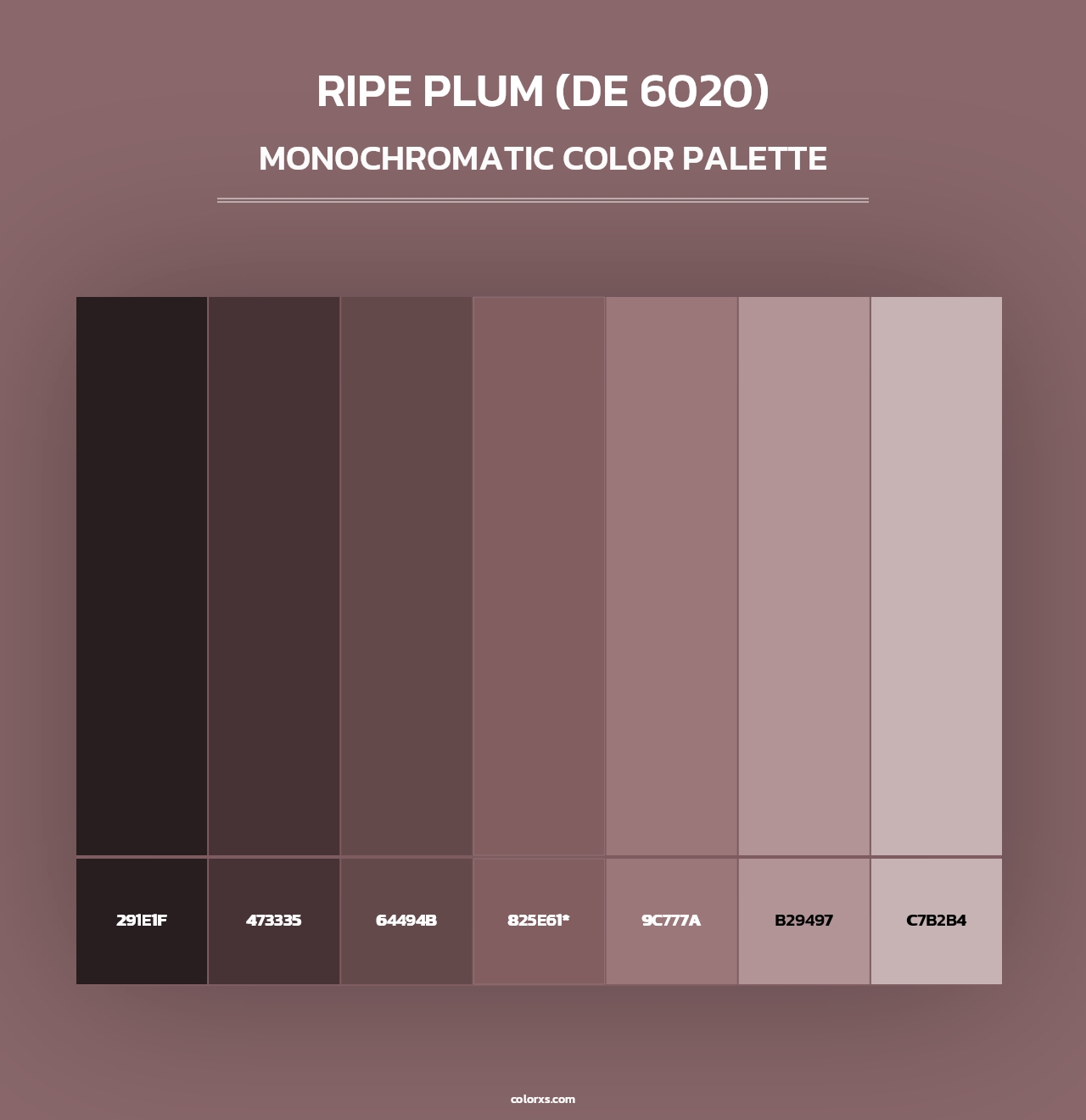 Ripe Plum (DE 6020) - Monochromatic Color Palette