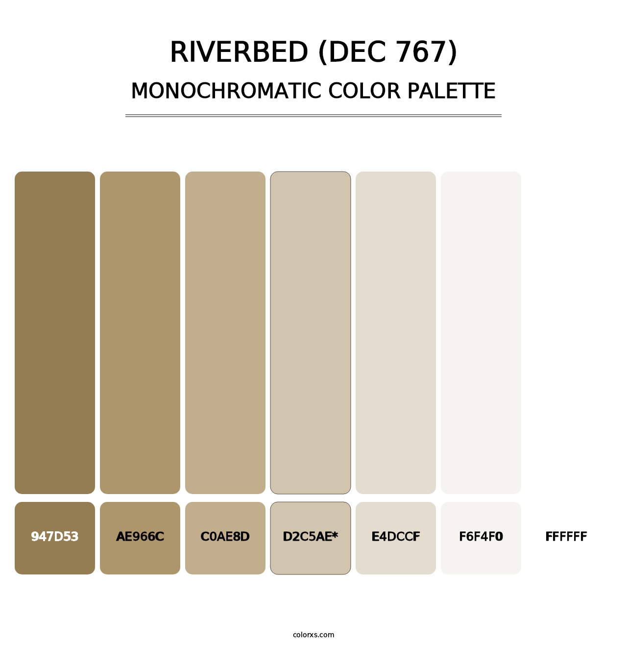 Riverbed (DEC 767) - Monochromatic Color Palette