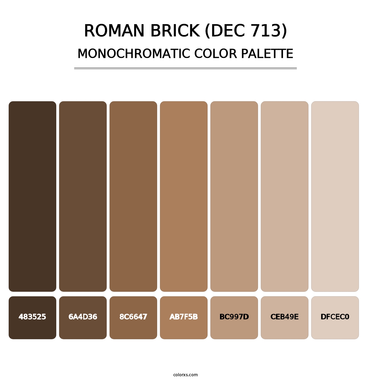 Roman Brick (DEC 713) - Monochromatic Color Palette
