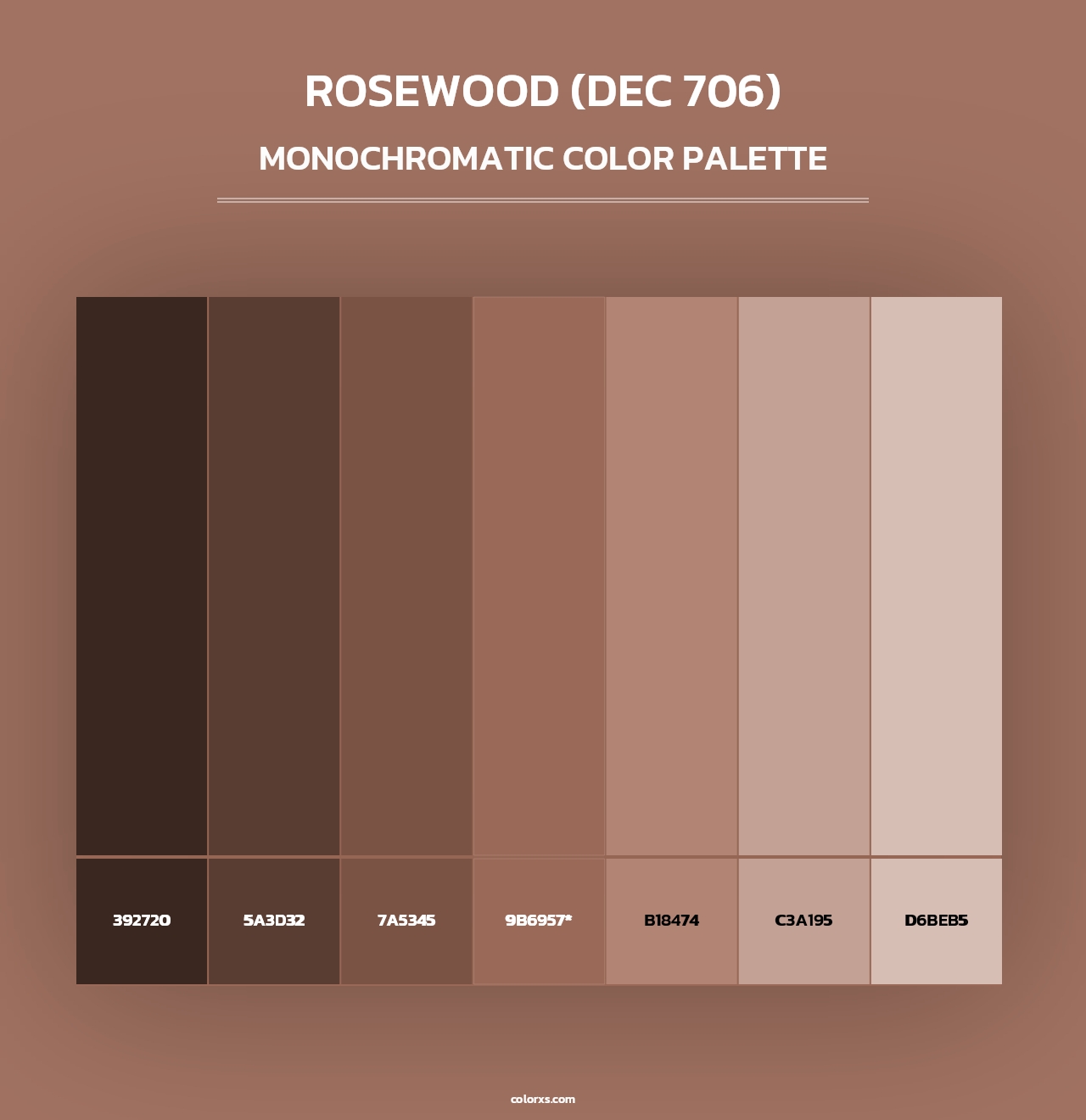Rosewood (DEC 706) - Monochromatic Color Palette