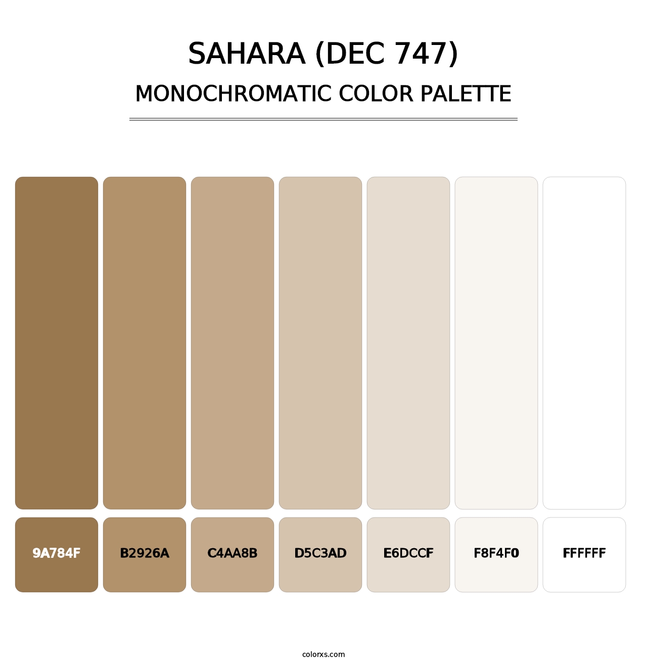 Sahara (DEC 747) - Monochromatic Color Palette