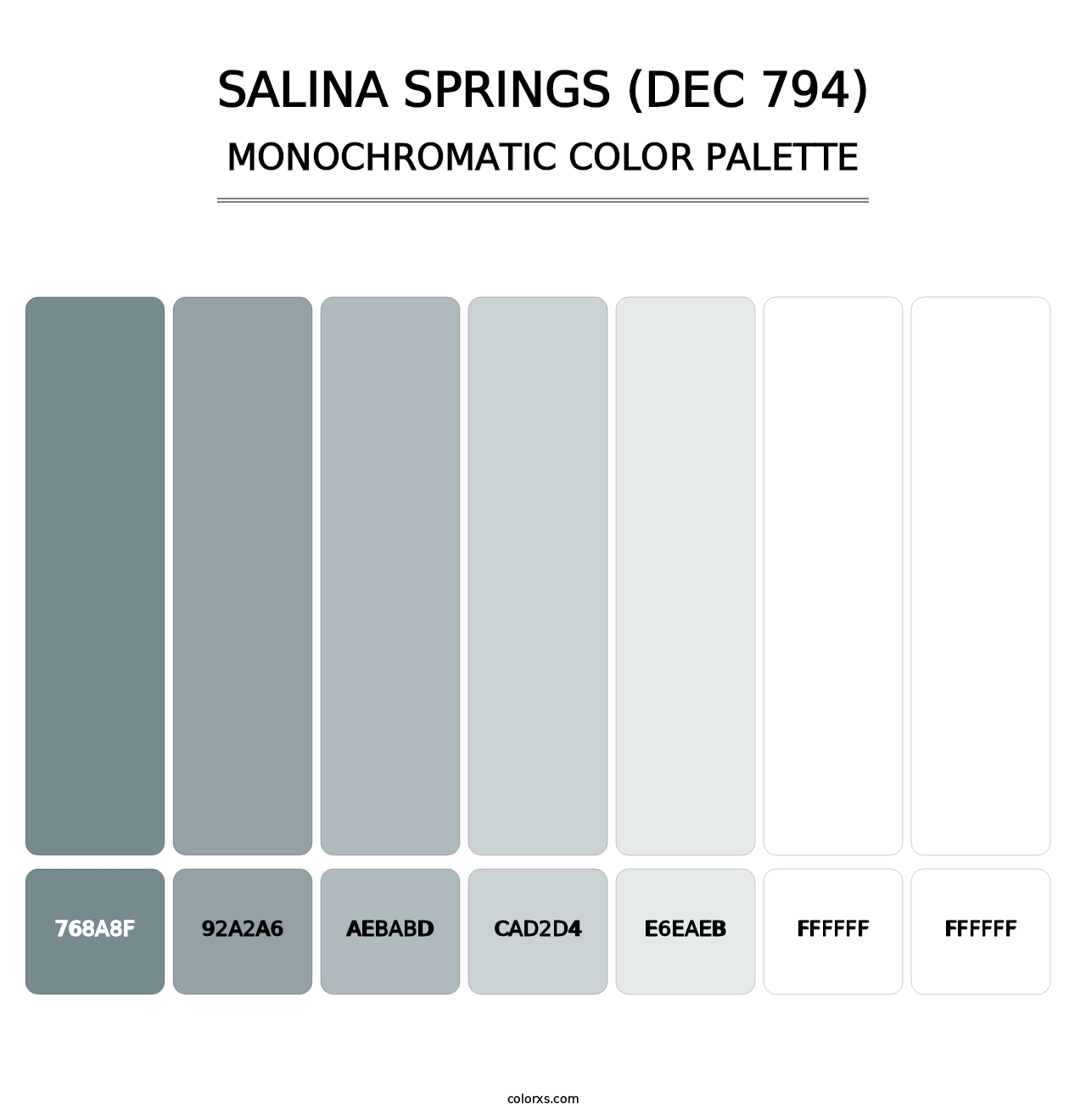 Salina Springs (DEC 794) - Monochromatic Color Palette