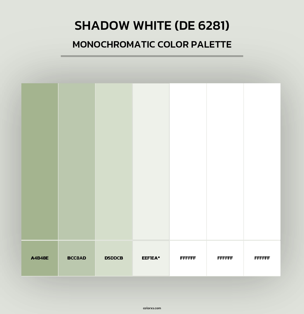 Shadow White (DE 6281) - Monochromatic Color Palette