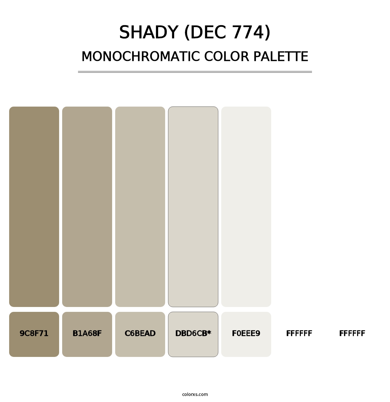 Shady (DEC 774) - Monochromatic Color Palette