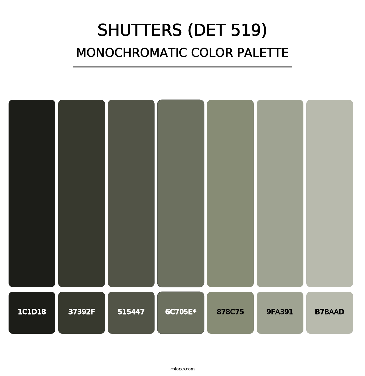 Shutters (DET 519) - Monochromatic Color Palette