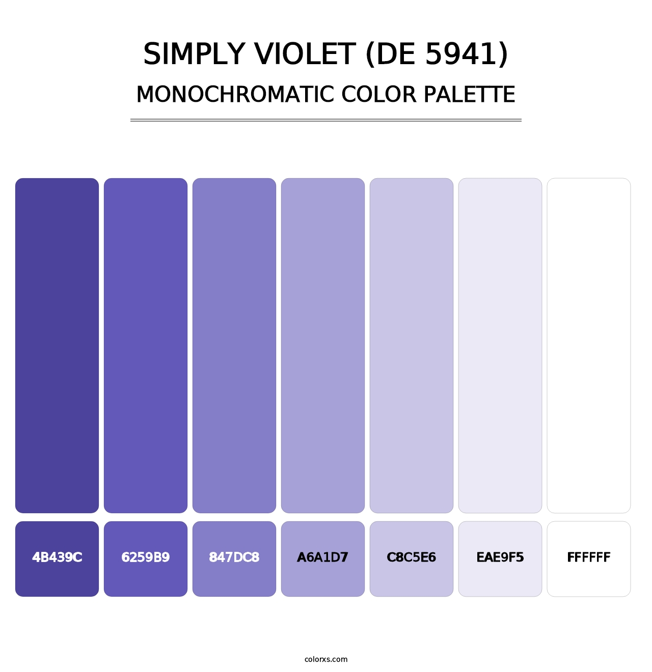 Simply Violet (DE 5941) - Monochromatic Color Palette