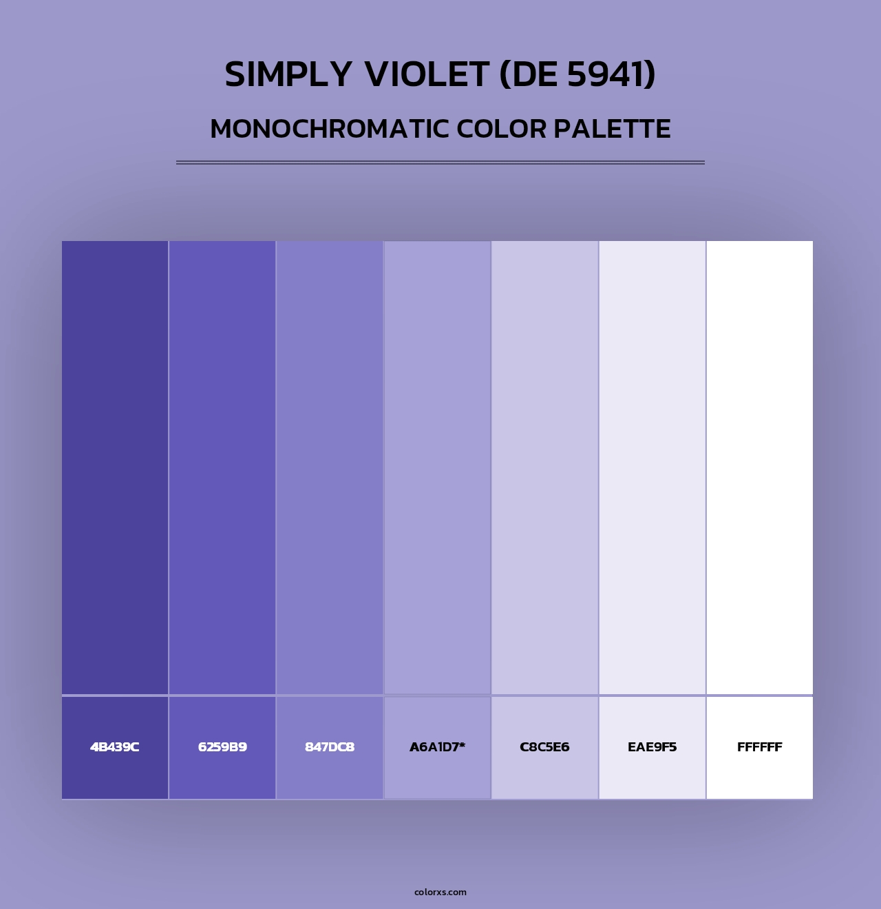 Simply Violet (DE 5941) - Monochromatic Color Palette