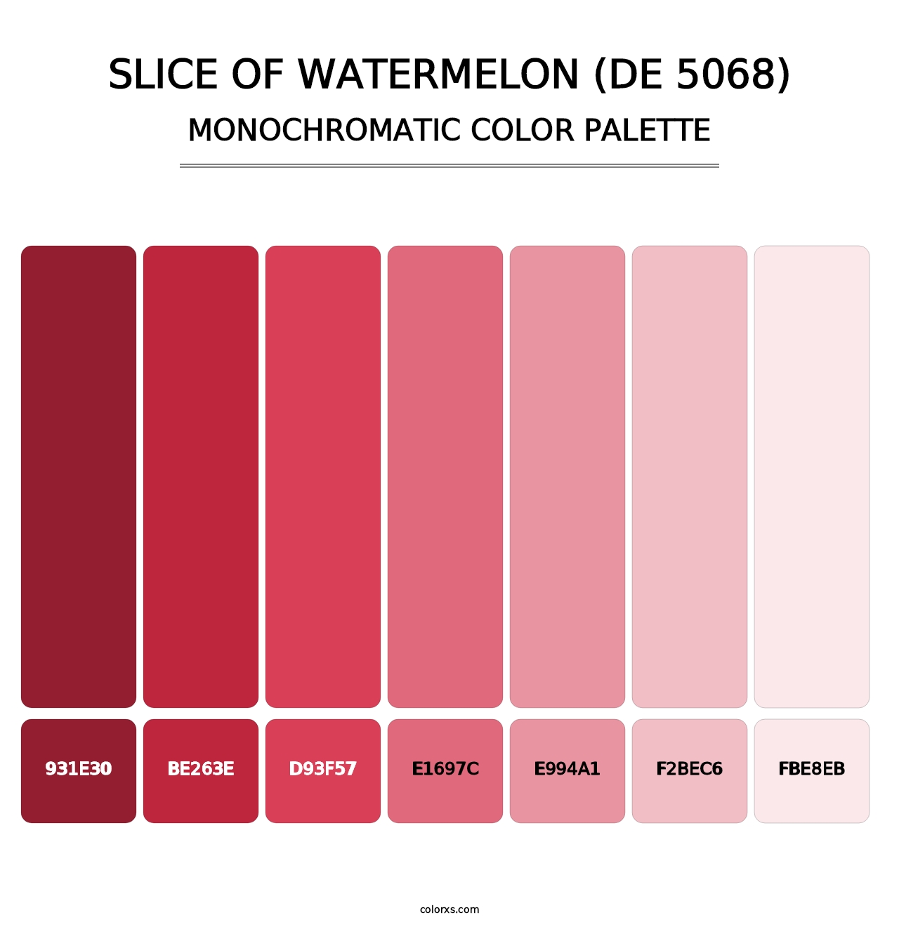 Slice of Watermelon (DE 5068) - Monochromatic Color Palette