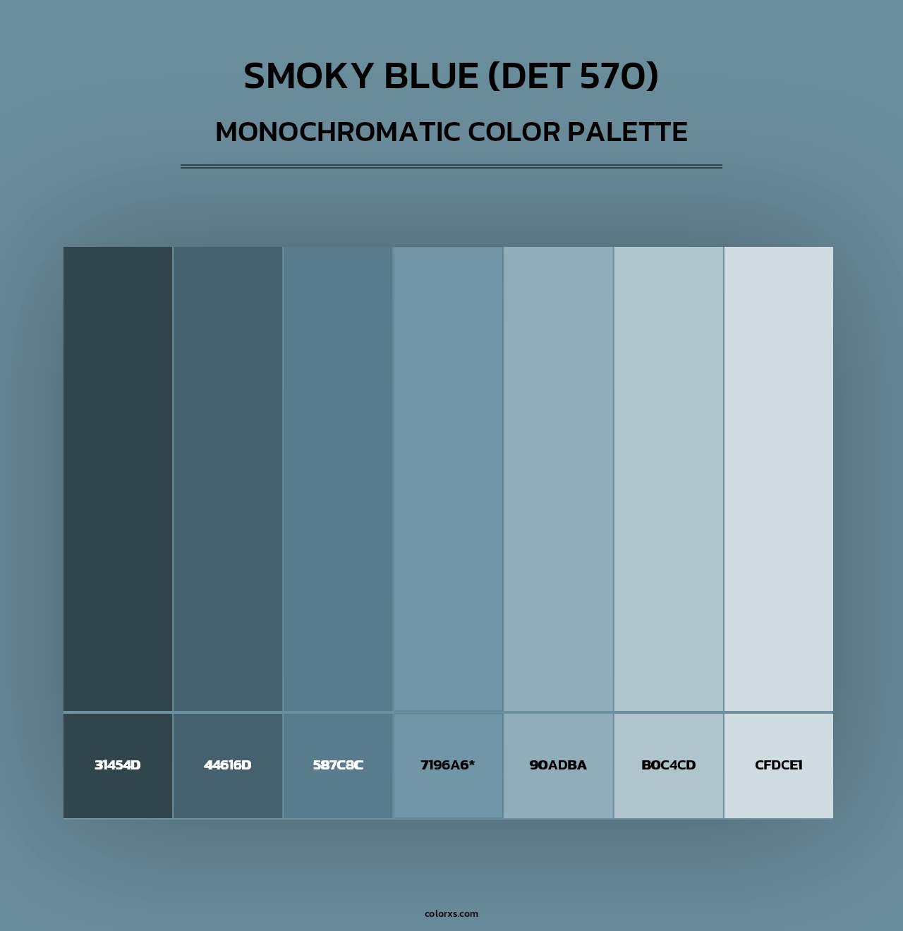 Smoky Blue (DET 570) - Monochromatic Color Palette