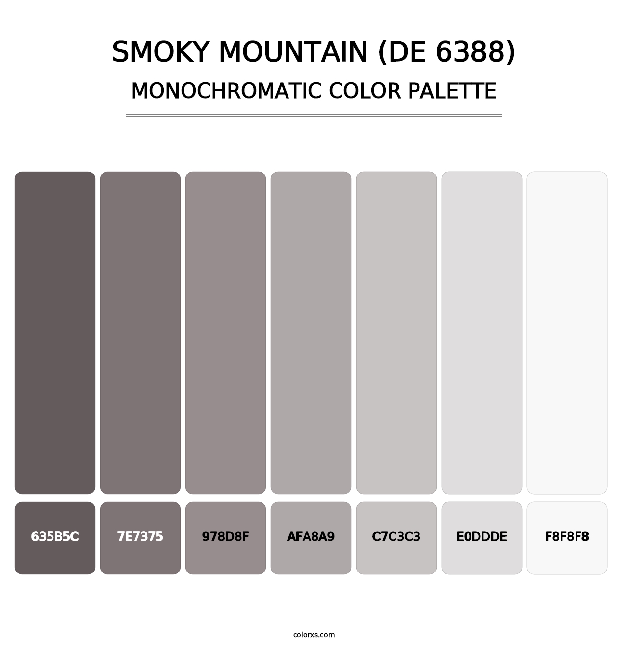 Smoky Mountain (DE 6388) - Monochromatic Color Palette