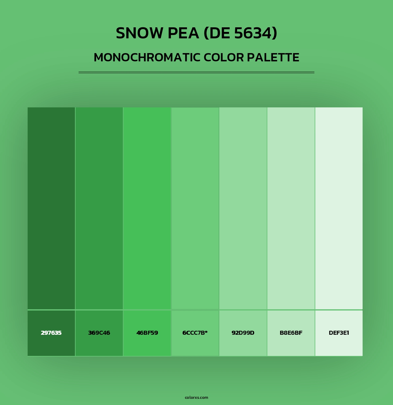Snow Pea (DE 5634) - Monochromatic Color Palette