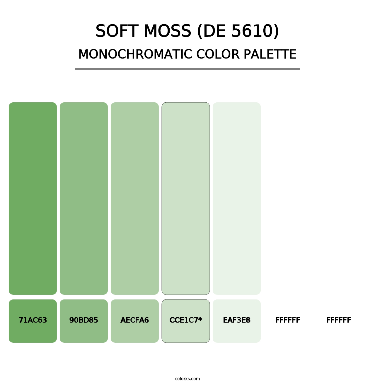 Soft Moss (DE 5610) - Monochromatic Color Palette
