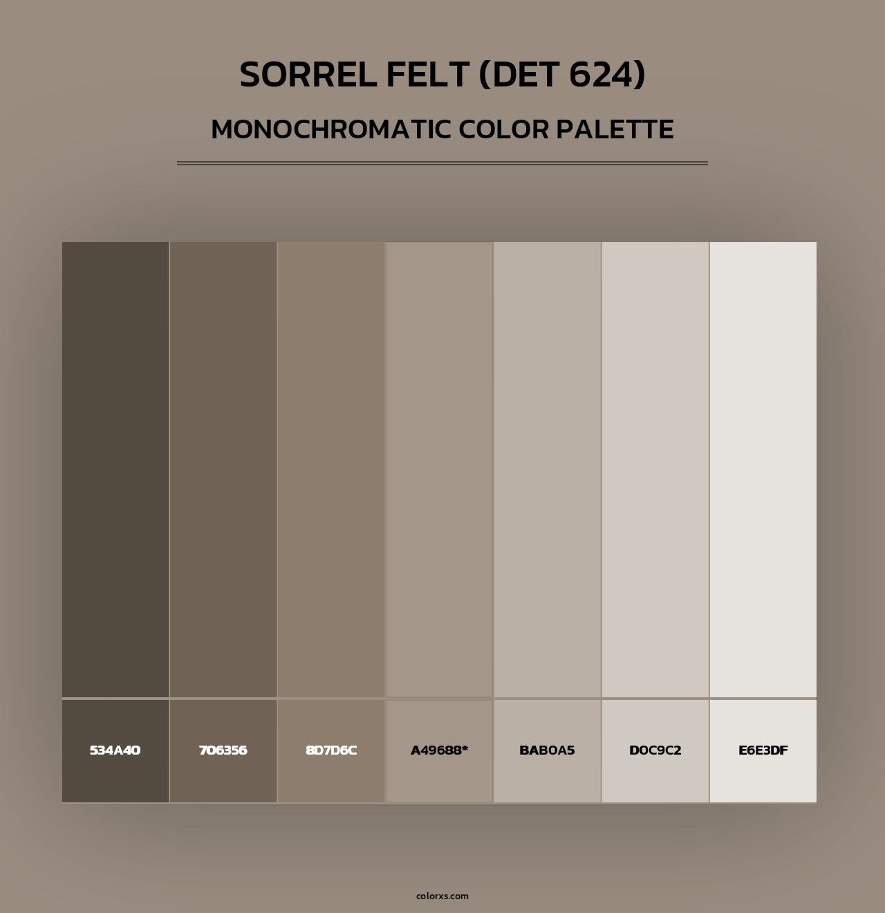 Sorrel Felt (DET 624) - Monochromatic Color Palette