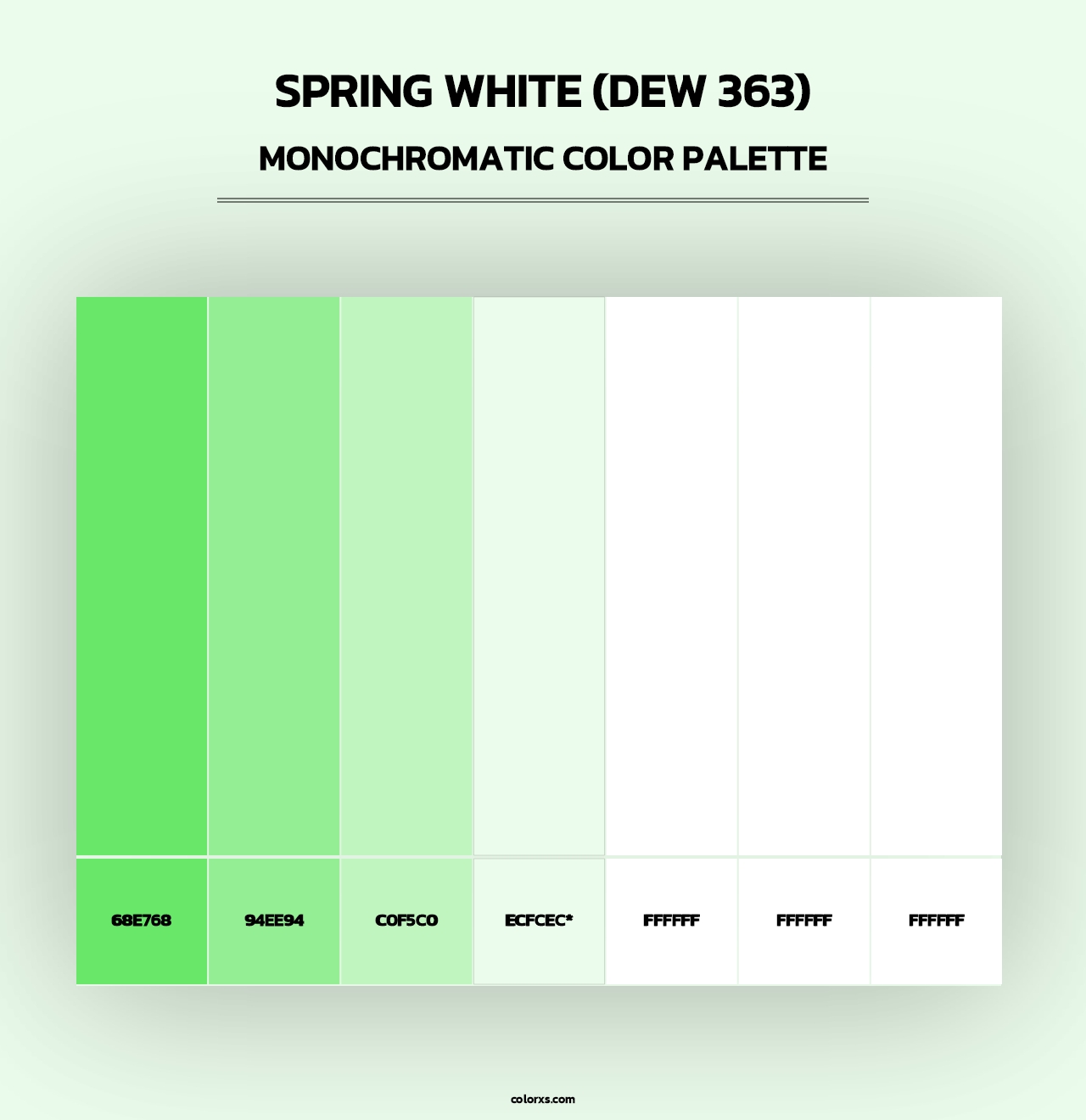 Spring White (DEW 363) - Monochromatic Color Palette