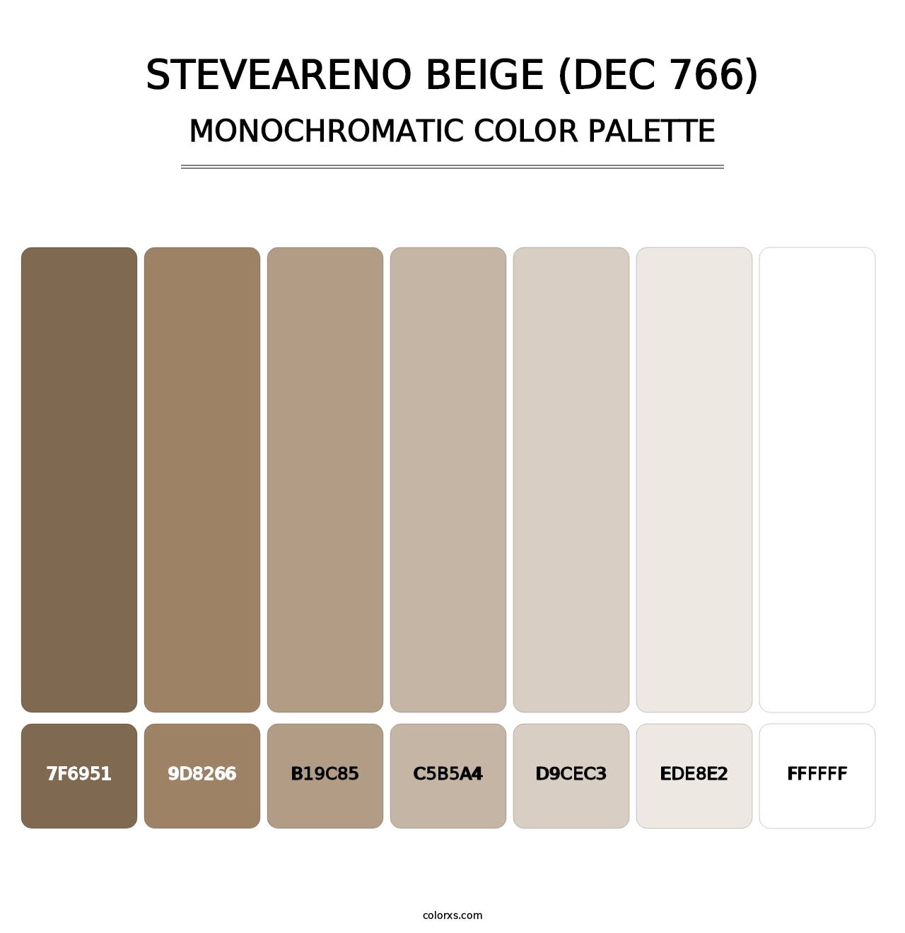 Steveareno Beige (DEC 766) - Monochromatic Color Palette