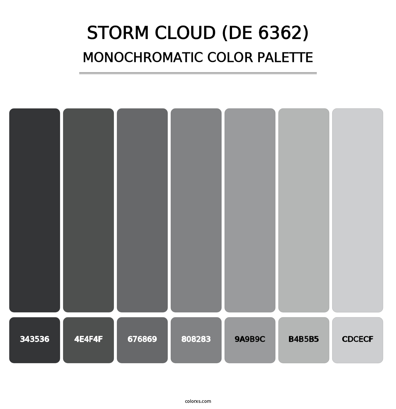 Storm Cloud (DE 6362) - Monochromatic Color Palette