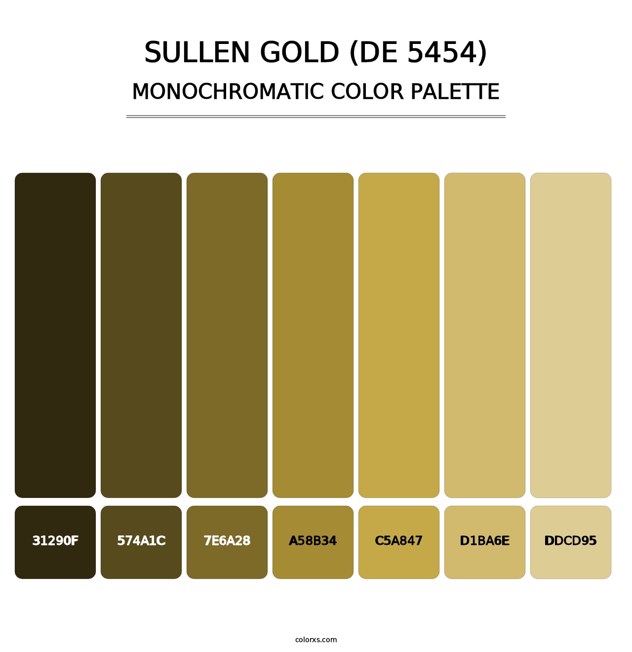 Sullen Gold (DE 5454) - Monochromatic Color Palette