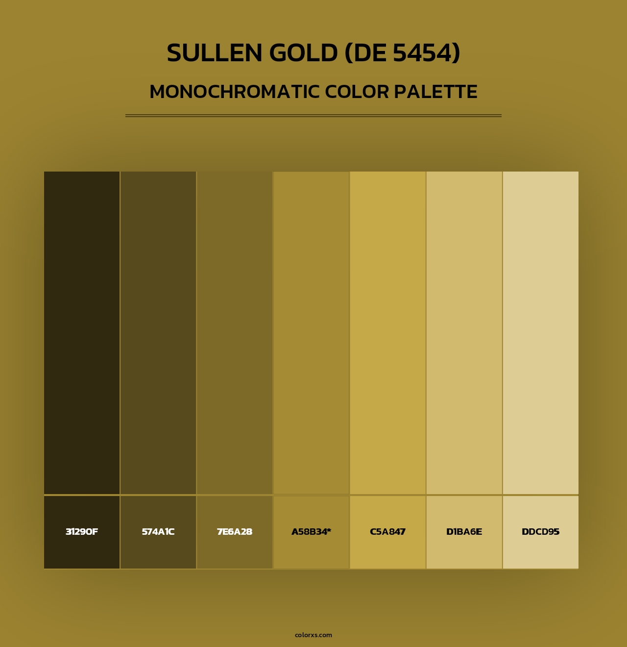 Sullen Gold (DE 5454) - Monochromatic Color Palette