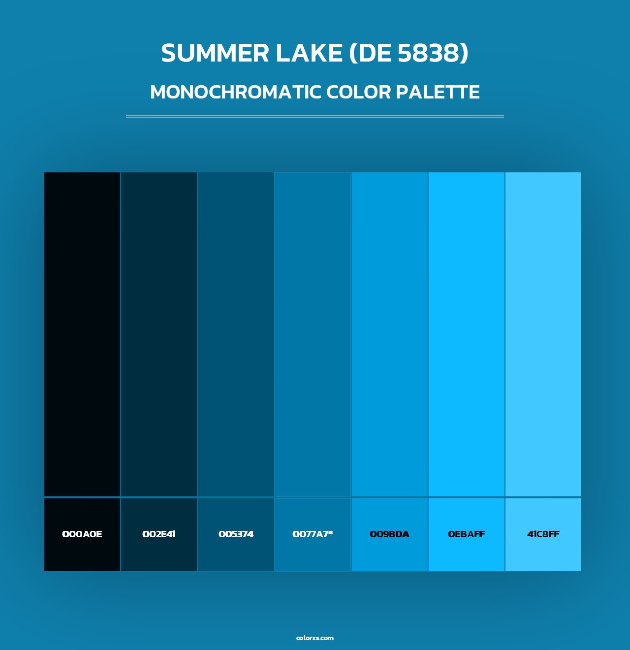 Summer Lake (DE 5838) - Monochromatic Color Palette