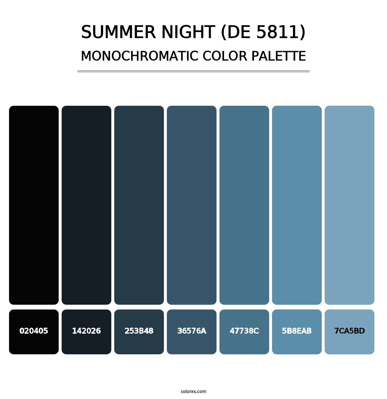 Summer Night (DE 5811) - Monochromatic Color Palette