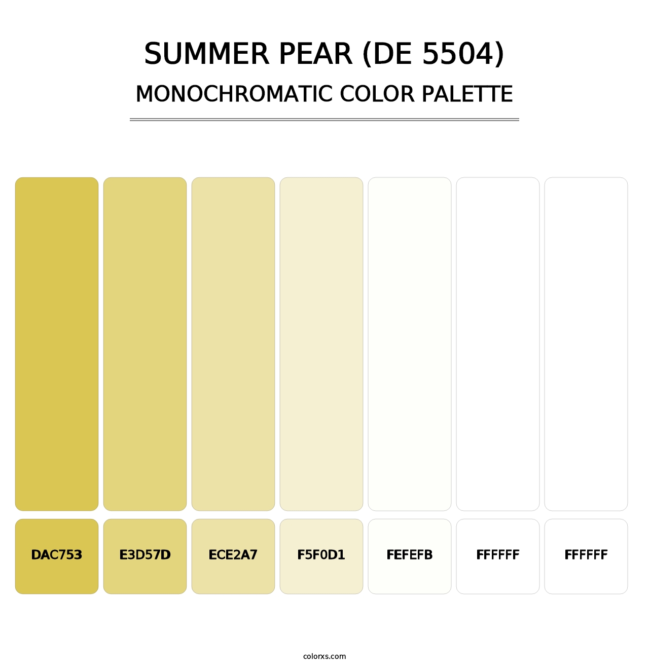 Summer Pear (DE 5504) - Monochromatic Color Palette